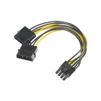 AKASA - 4-pin Molex na 6+2-pin PCIe adaptér AK-CBPW20-15