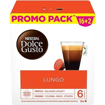 Кафе капсули Nescafe Dolce Gusto Lungo Promo Promo pack 16+2, 18 напитки (12540272)