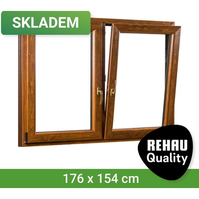 SKLADOVÁ-OKNA.cz se středovým sloupkem REHAU Smartline+ 1760 x 1540