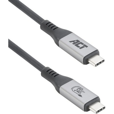 Кабел ACT AC7452, от ThunderBolt 5(м) към ThunderBolt 5(м), 1.5m, 16K@120Hz, 80Gbps, 240W, черен (AC7452)