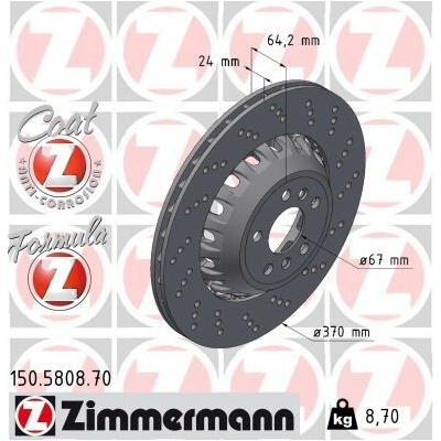 Brzdový kotúč ZIMMERMANN FORMULA Z 150.5808.70