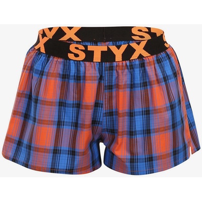 Styx Оранжево-сини дамски карирани къси панталони Styx Styx | Sin | ЖЕНИ | S