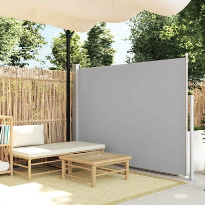 vidaXL Zatahovací boční markýza/zástěna na terasu 170 x 300 cm Šedá