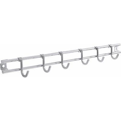 CONTACTO Věšák z nerezové oceli, 6 háčků, 335x23 mm | CONTACTO, Polaris