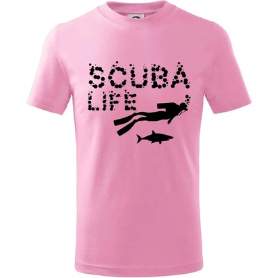Scuba life tričko detské ružová