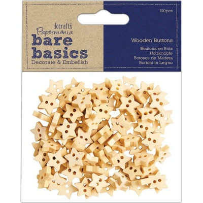 WEST DESIGN Knoflíky hvězdičky 1,2x1,2cm - dřevěné výřezy (100ks) – Zboží Dáma