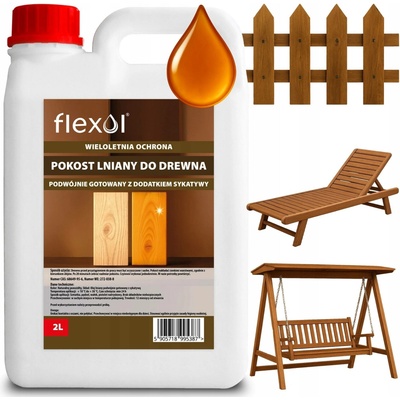 LNĚNÝ OLEJ POKOST NA DŘEVO 2L EKOLOGICKÝ NA 20m² VYDATNÝ ODOLNÝ Flexol