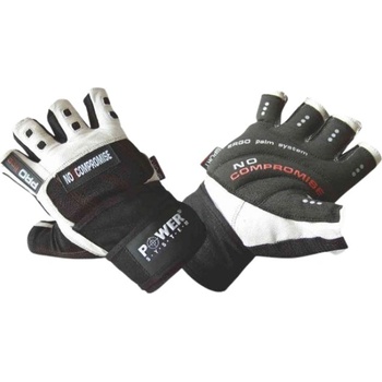 Power System Training Gloves with Wristwraps | No Compromise - White / Black S