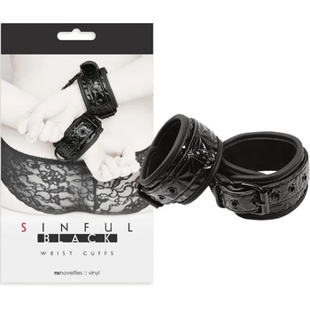 Image 1 of Белезници за ръце, черни - Sinful Wrist Cuffs (NSTOYS0222)