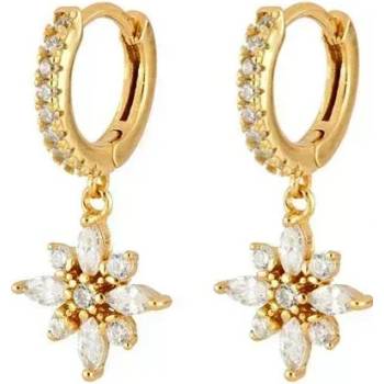 DELIS Сребро 925, jw950, модел цвете, обеци със златно покритие (jw950)