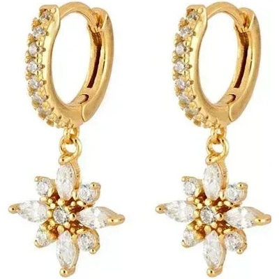 DELIS Сребро 925, jw950, модел цвете, обеци със златно покритие (jw950)