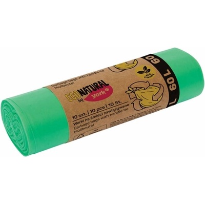 York Торби за смет York Eco Natural, с връзка, 60 L, 10 броя