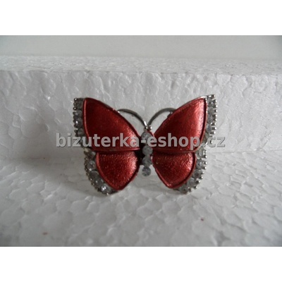 Bizuterka-eshop.cz brož motýl s kamínky cihlová BZ-04212