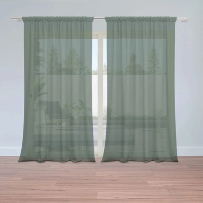 Sablio Záclony Lesná zelená: 2ks 150x250cm