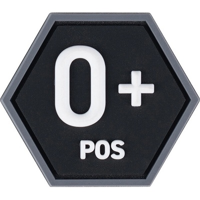 Gumová nášivka 101 Inc krv Hexagon 0 POS - čierna