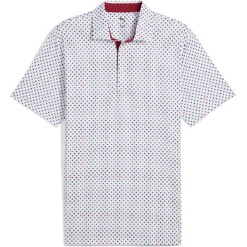 PUMA Блуза с яка Puma Men's Burgh Polo Short Sleeve Performance Polo Shirt - White/Navy