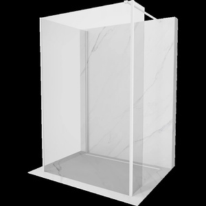 Mexen Kioto душ преграда Walk-in 130 x 75 x 40 cm, прозрачна, бяла - 800-130-075-221-20-00-040 (800-130-075-221-20-00-040)