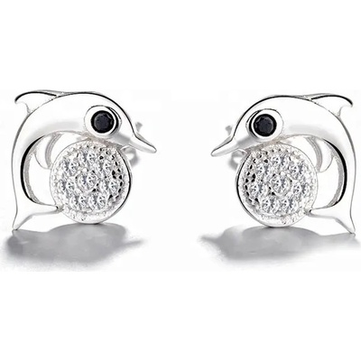 Majya stříbrné náušnice DELFÍN 10149