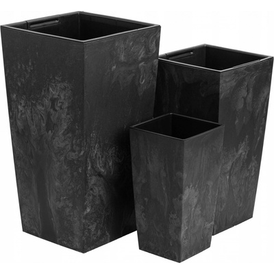 Botle Kvetináč 17 x 17 x 32,5 cm plast čierny