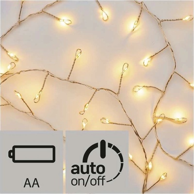 EMOS Lighting LED vianočná nano reťaz strapec 2,4m jantarová časovač