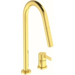 Ideal Standard Кухненски смесител с издърпващ се душ Ideal Standard Gusto 242 матово злато 2 вида струя (BD424A2)