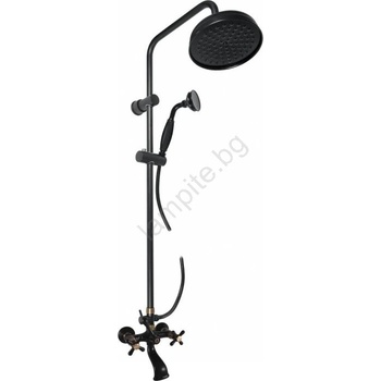 RAV SLEZÁK MK159.5/7CMATSM - Комплект за вана със смесител MORAVA RETRO черен/месинг (RV0078)