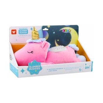 LEAN Toys Plush Unicorn Sleeping Cuddly Toy Projector Sound Noise Pink