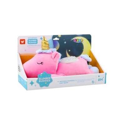 LEAN Toys Plush Unicorn Sleeping Cuddly Toy Projector Sound Noise Pink