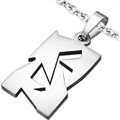 Šperky eshop Obdélníkový přívěsek z chirurgické oceli s asymetrickými výřezy G12.13