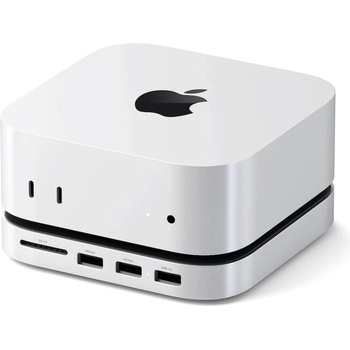 Satechi Алуминиева поставка с място за SDD и допълнителен USB-C хъб за Mac Mini M4 (2024) - Satechi USB-C Hub with NVMe SSD Enclosure for Mac Mini M4 (сребрист) (ST-GNMMES)