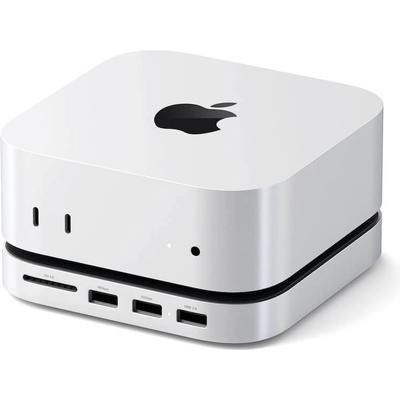 Satechi Алуминиева поставка с място за SDD и допълнителен USB-C хъб за Mac Mini M4 (2024) - Satechi USB-C Hub with NVMe SSD Enclosure for Mac Mini M4 (сребрист) (ST-GNMMES)