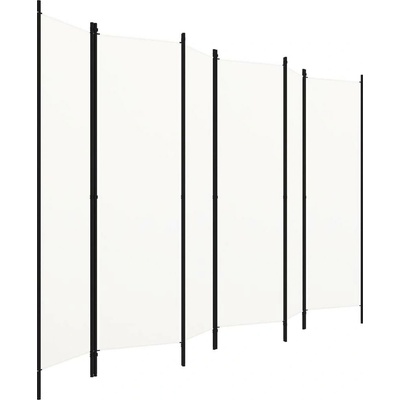 Greatstore 6dílný paraván krémově bílý 300 x 180 cm