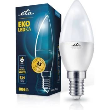 Eta EKO LEDka svíčka 8W, E14, neutrální bílá ETAC37W8NW01