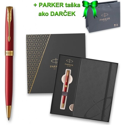 Parker 1502/5295476 Sonnet Red GT guľôčkové pero darčeková súprava so zápisníkom