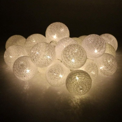 Tronje 20 Светещи LED памучни топки бели 6 см
