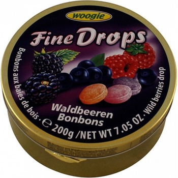 Woogie Fine Drops bonbóny v plechové dóze Lesní směs 200 g