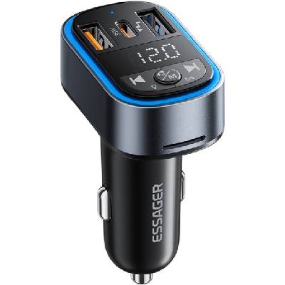ES-F748 Bluetooth FM трансмитер за кола с портове USB-C / 2x USB-A - 35W - черен (93317)