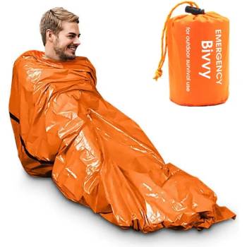 DRAGOWA Tactical DRAGOWA Тактически на открито пътуване аварийно спален чувал Pulse, оранжев (DRG104.Orange)
