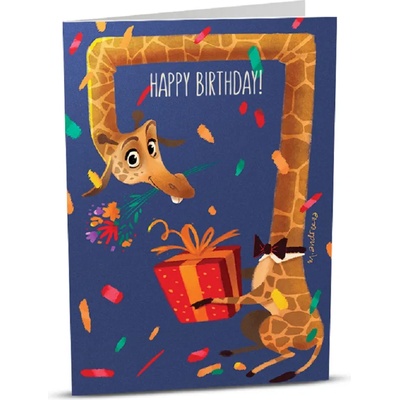 iGreet Поздравителна картичка iGreet - Жирафски рожден ден (MA001)