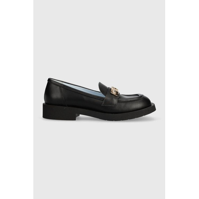 Chiara Ferragni Кожени мокасини Chiara Ferragni в черно с равна подметка CF3244_001 (CF3244.001)