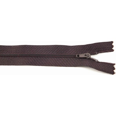 Nedeliteľný jemný plastový špirálový zips (veľkosť číslo 3) rôzne farby - dĺžka 12 cm - 60 cm 35 cm Tmavo Hnedá