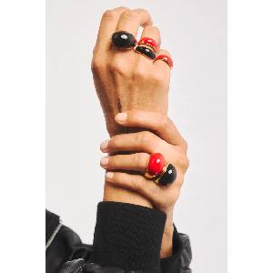 BERRIES пръстен дамски от позлатено сребро с емайл Viva Red Mini Ring (PVMC15)