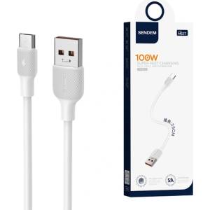Sendem Кабел Sendem M63T USB към USB-C, Short, 25cm, 100W, Бял