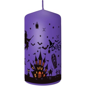 Boo Ароматна цилиндрична свещ - Boo, лилава, 60×110 мм
