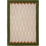 Flair Rugs Зелен/в естествен цвят ръчно изработен вълнен килим 200x290 cm Apex Border Wool - Flair Rugs (503119382708)