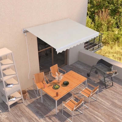 Greatstore Automatická zatahovací markýza 300 x 250 cm krémová