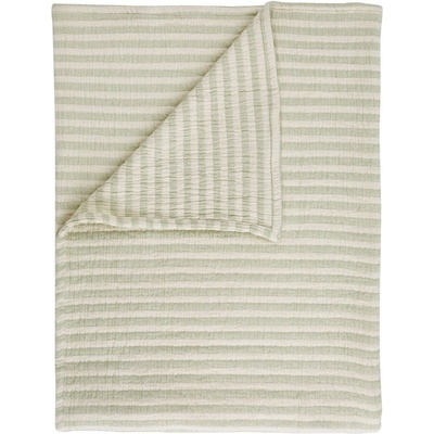 Bianca Cotton Muslin Stripe deka zelená 150x200