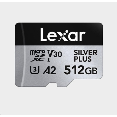 Lexar 512GB H-P Silver Plus microSDHC LMSSIPL512G-BNANG