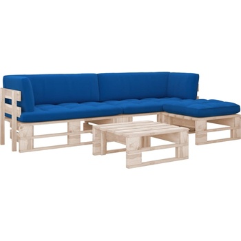 vidaXL Палетен комплект с възглавници, 4 части, импрегниран бор (3066826)