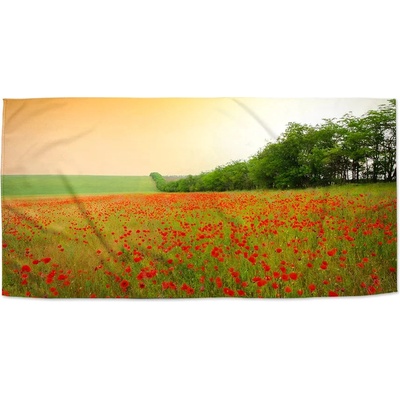 Sablio Ručník s potiskem Pole vlčích máků 50 x 100 cm